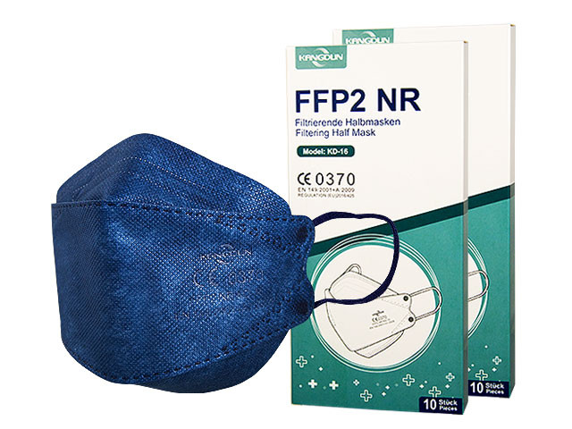 Mundschutz - 3D - FFP2 "dunkelblau" 1er - Pack in 10er Box