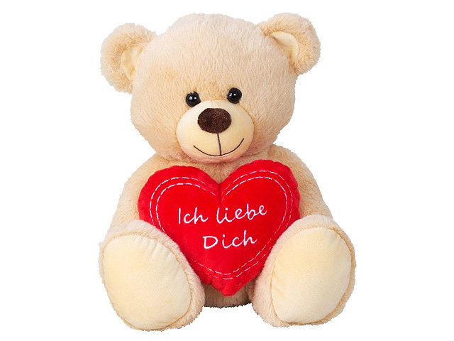 Plüsch-Bär "Goldy" mit Herz (Ich Liebe Dich) - 30cm