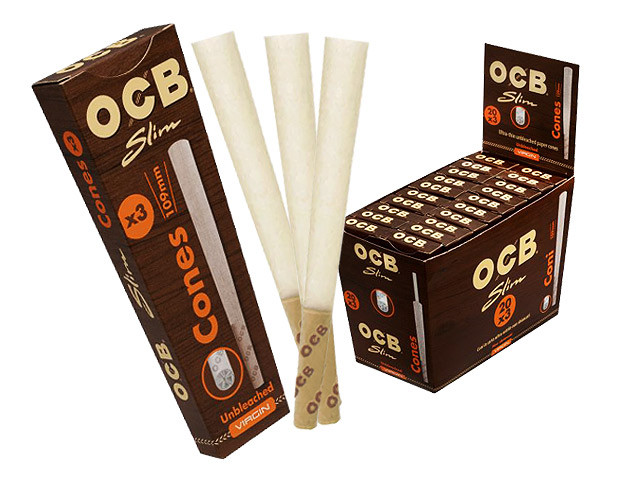 OCB Premium "Slim Cones Unbleached" vorgerollt