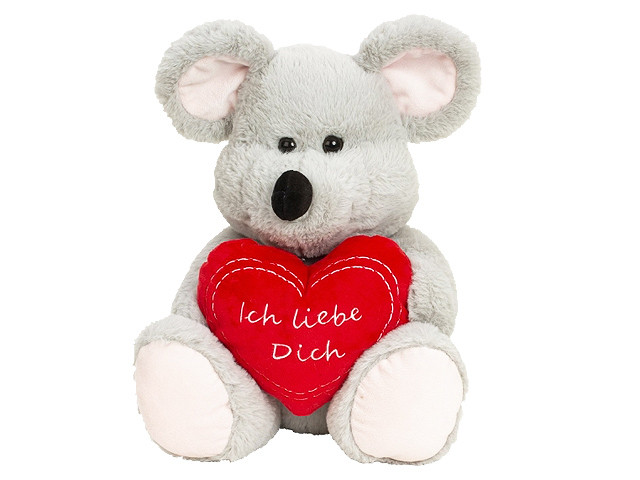 Plüsch-Maus mit Herz "Ich Liebe dich" - 30 cm