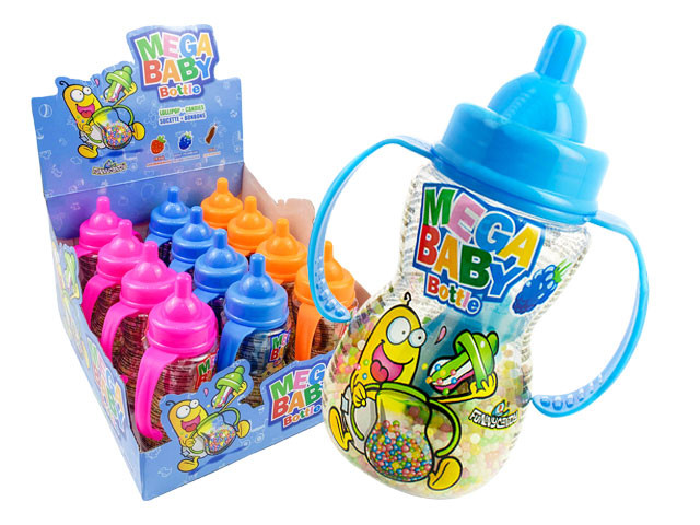 "Mega Baby Bottle" - Babyflasche-Lollipop + Candy-Perlen - 11 cm - 50 g