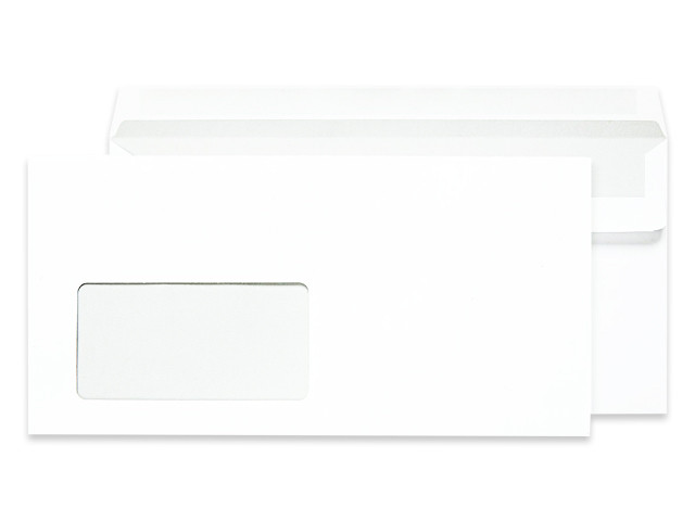25 Stck. Brief-Umschläge m. Sichtfenster - Selbstklebend - Din Lang -  75g weiß