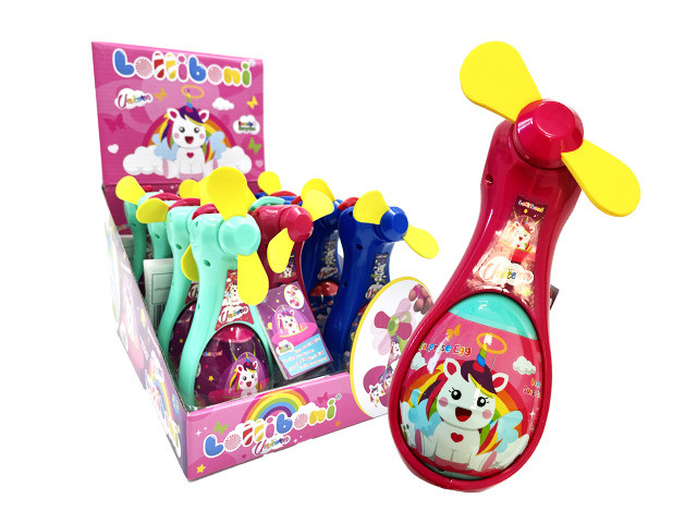 Unicorn Hand Fan - Spielzeug m. Süßigkeiten - 15 cm - 5 g