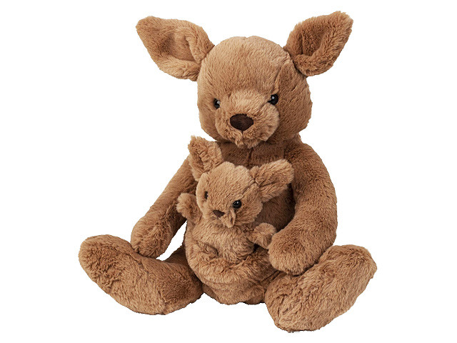 Plüsch-Kangaroo "MOM und Felix" - Baby im Sack - 38 cm (sitzend)