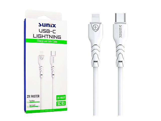 SUNIX- SC-93 - USB-C - Lightning -  Lade- und Datenkabel 3A  - 1 m