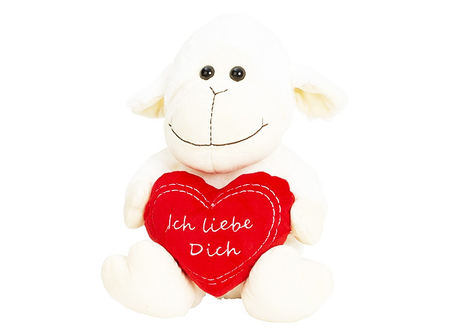 Plüsch-Schaf mit Herz "Ich liebe Dich" - 30 cm