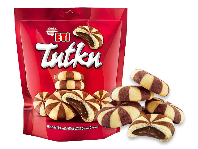 ETi Tutku - Mosaik Biskuit-Rolle - gefüllt mit Kakaocreme  - 162 g