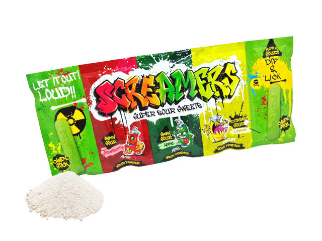 Screamers Super Sour Sweets - Puder - Sauer - 40 g