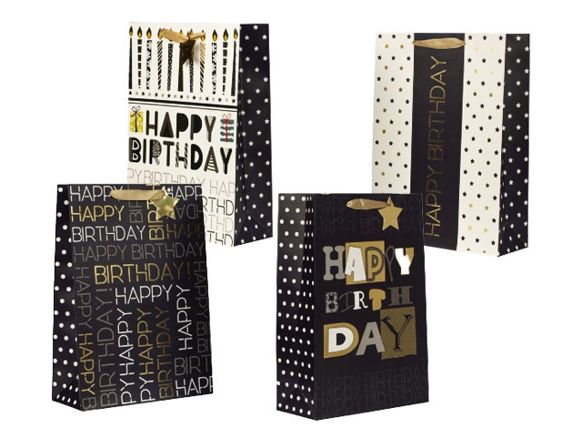 Geschenktüte "Happy Birthday" - 30 x 42 x 12 cm