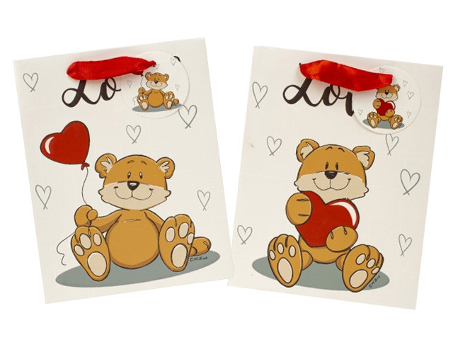 Geschenktüte "Bär mit Herz" - 18 x 23 x 10 cm