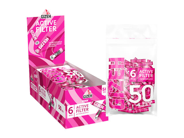 Gizeh Pink Active Filter - 6 mm - 10 x 50er Tüte
