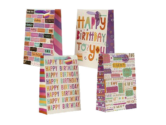Geschenktüte "Happy Birthday No. 3" - Gr. XL - 30 x 42 x 12 cm