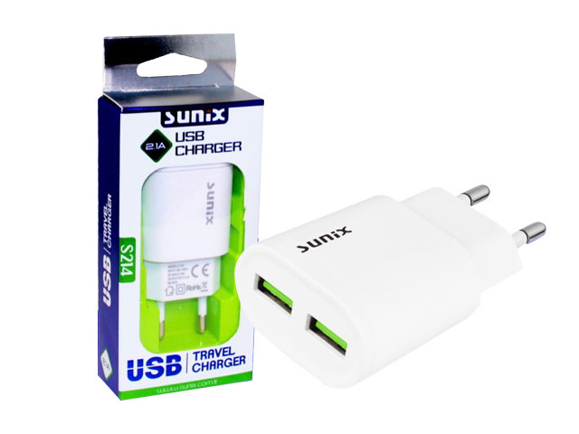 SUNIX- S-214- Dual - USB-Ladestecker - 2.1 A