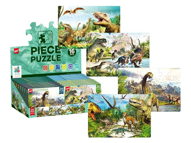 Dinosaurier Puzzle - 24teilig - 16er Display