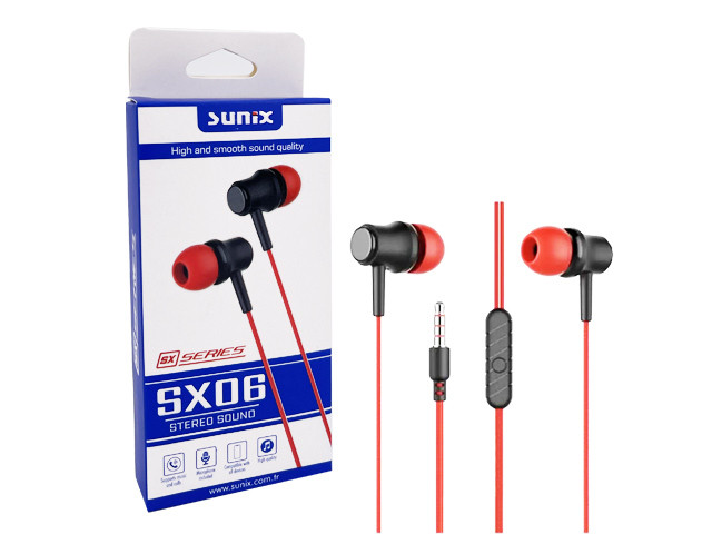 SUNIX- SX06 - Kopfhörer - rot - 1,00 m