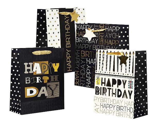 Geschenktüte "Happy Birthday No. 2" - Gr. L - 32 x 26 x 12 cm