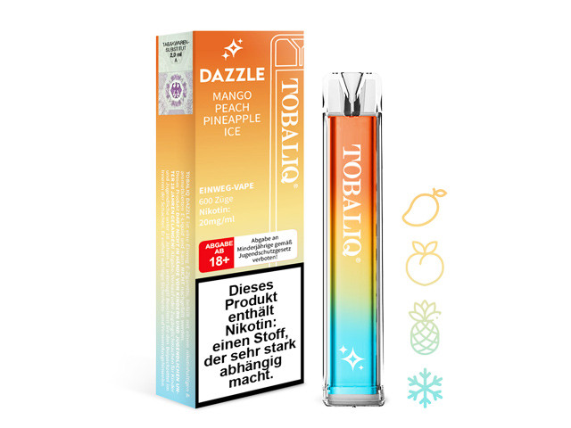 TobaliQ E-Shisha "DAZZLE" - Pineapple Coconut - 600 Züge - 20 mg Nikotin