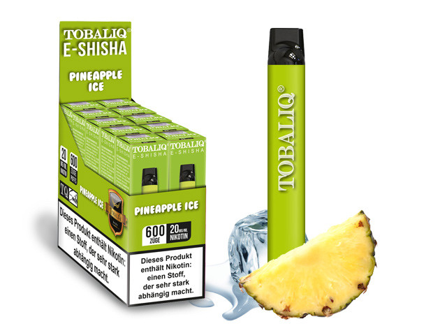 TobaliQ E-Shisha TQ-Smile "Pineapple Ice" - 600 Züge - "20 mg Nikotin"