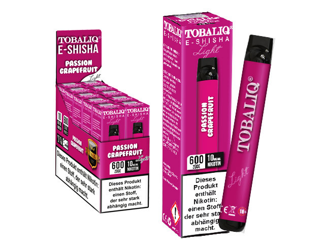 TobaliQ E-Shisha TQ-Smile "Passion Grapefruit" - 600 Züge - "10 mg Nikotin"