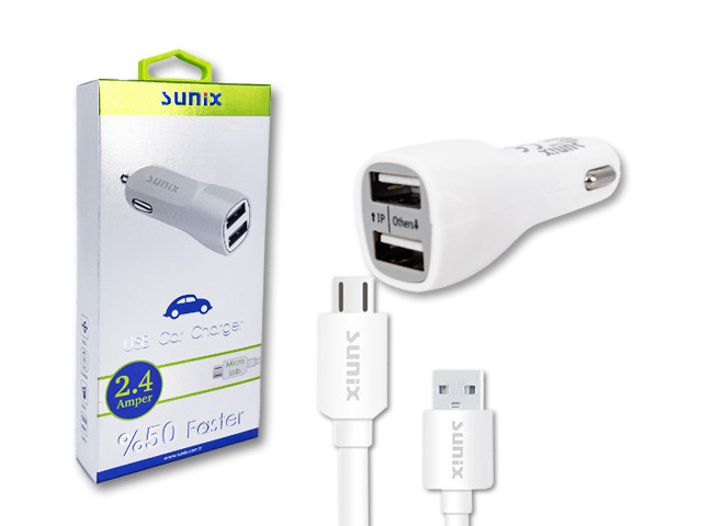 SUNIX- S-307 - USB Car Charger inkl. Micro-USB Kabel - 2,4 A