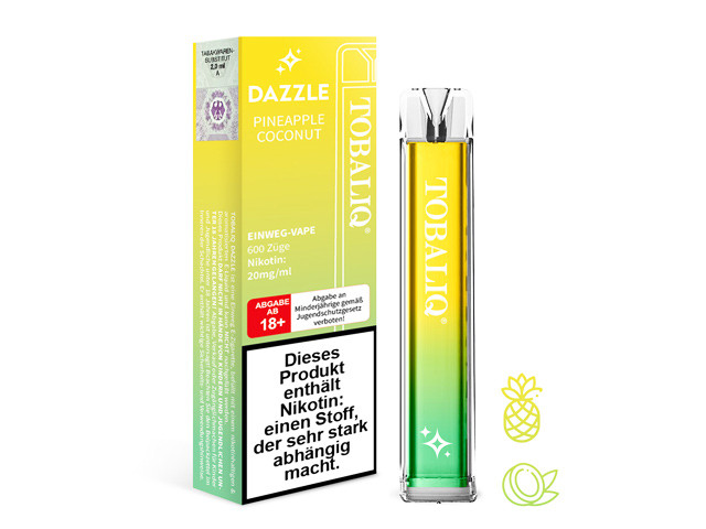 TobaliQ E-Shisha "DAZZLE" - Strawberry Ice Cream - 600 Züge - 20 mg Nikotin
