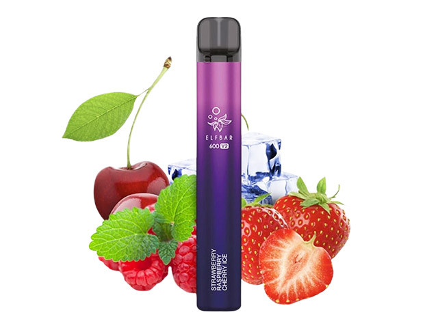 ELF BAR "600 V2" - Strawberry Raspberry Cherry Ice - 600 Züge - 20 mg Nikotin