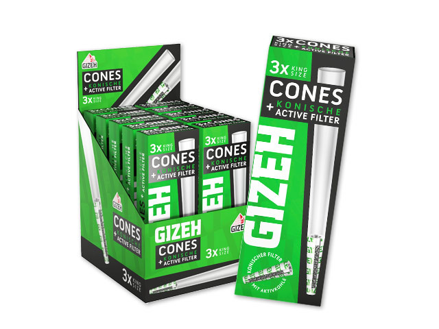 Gizeh Black - Cones + Konische Active Filter - 24 x 3er Packung