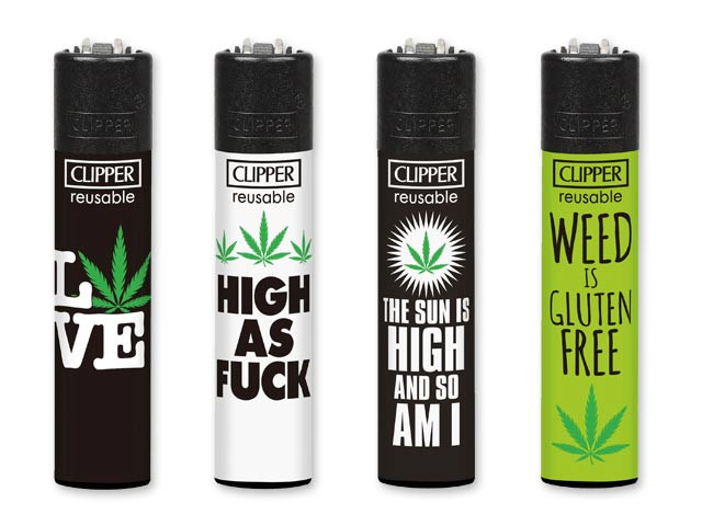 Clipper Feuerzeug "Weed Slogan 15"