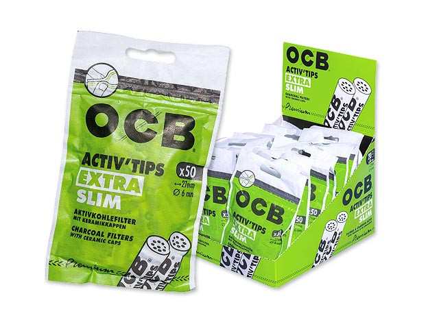 OCB Activ Tips Extra Slim - Premium -  6mm - 50er Beutel
