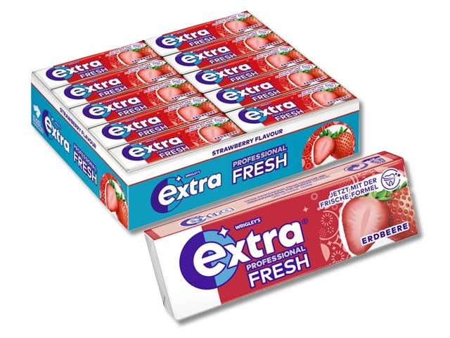 Wrigley´s Extra Professional Single "Erdbeere" - 10er Packung