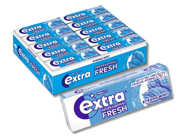 Wrigley´s Extra Professional Single "Strong Mint" - 10er Packung