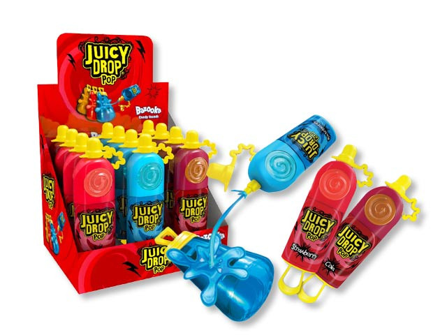 Bazooka Juicy Drop Pop - Lutscher m. Candy Gel - 26 g