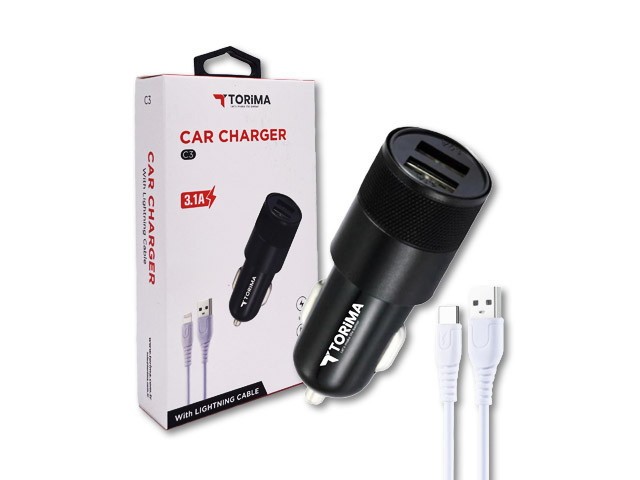 Torima C3 - 2-Port-USB CAR Adap.- 3.1A