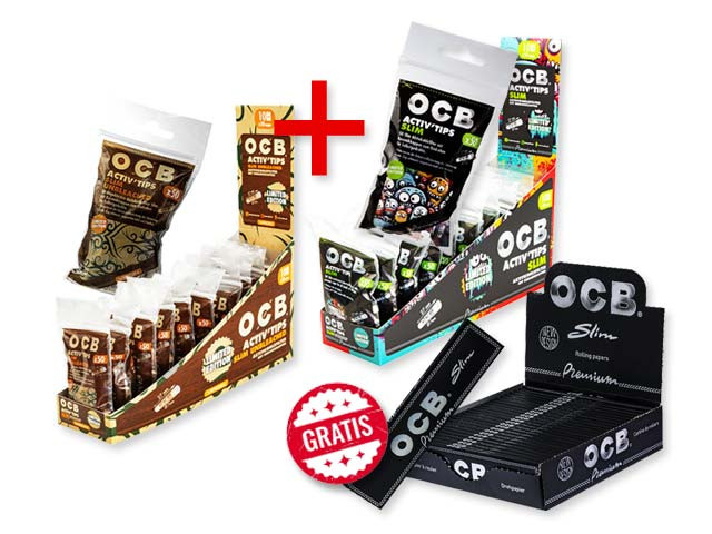 OCB  Limited Edition 2+1 - Active Tips Slim + Premium Long Slim 1/2