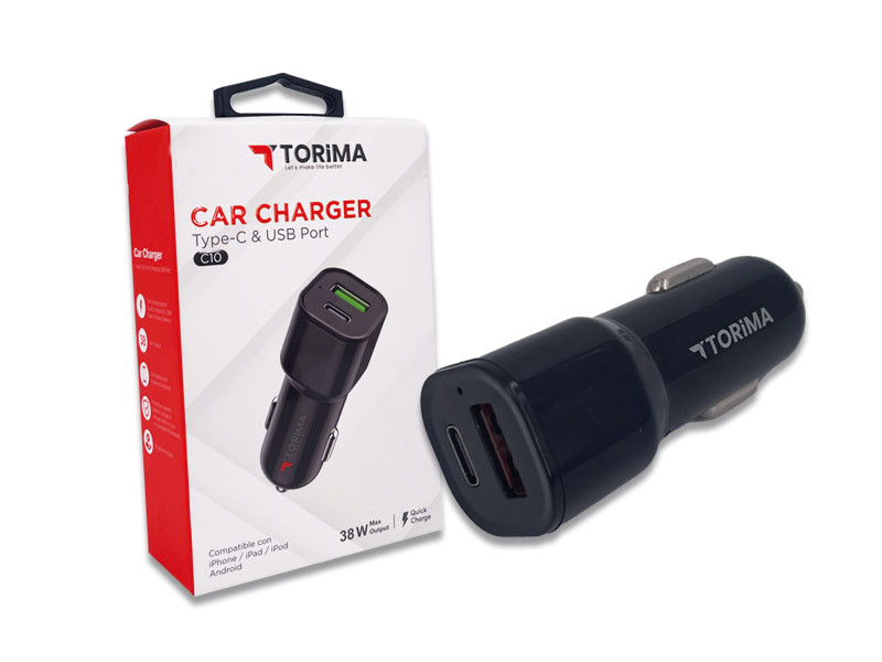 TORIMA C10 - ehem. S-312 - DUAL Typ C + USB - FAST Car Charger - 38W - 3.0