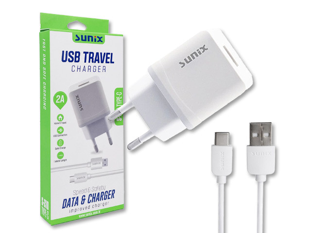 SUNIX S-210 - USB-Type-C - Ladegerät mit USB-Type-C Kabel - 2A - 1m