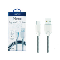 SUNIX- SC-14- USB-TYPE-C-Metall-Kabel- highspeed 2 Ampere-1m