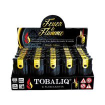TobaliQ Doppel-Flamme-Feuerzeug "Black Glanz"
