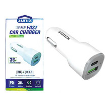 SUNIX- S-312 - FAST Car Charger - Typ C + USB Output