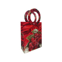 Geschenktüte "Rosen mit Glitzer" klein - 18 x 24cm