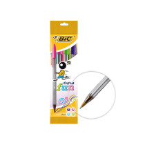 BIC Cristal Fun Kugelschreiber mit breiter Spitze (1,6mm) - 4 Farben Set
