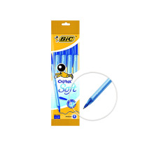 BIC Cristal Soft Kugelschreiber mit mittlerer Spitze  Blau, 4er Pack