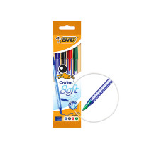 BIC Cristal Soft Kugelschreiber mit mittlerer Spitze  4 Farben Set