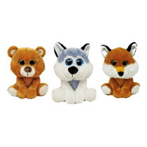 Plüsch-Wildtiere Fuchs, Husky und Bär - 19cm