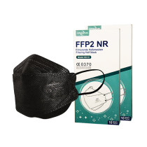 Mundschutz - 3D - FFP2 "schwarz" 1er - Pack in 10er Box