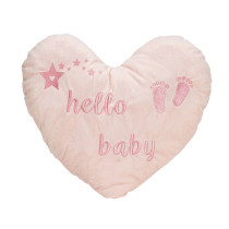 Plüsch-Herz "Hello baby" - rosa - 30 cm