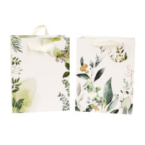 Geschenktüte "Muster Grünpflanzen" - Gr. S - 23 x 18 x 10 cm