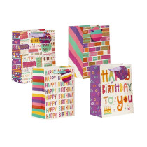 Geschenktüte "Happy Birthday No. 3" - Gr. M - 23 x 18 x 10 cm