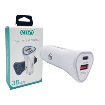 Meta - S-322 - Typ C + USB - FAST Car Charger - 38W - PKW