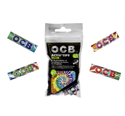 OCB "Activ'Tips" Slim Aktivkohlefilter mit Keramikkappen 50er Tüte